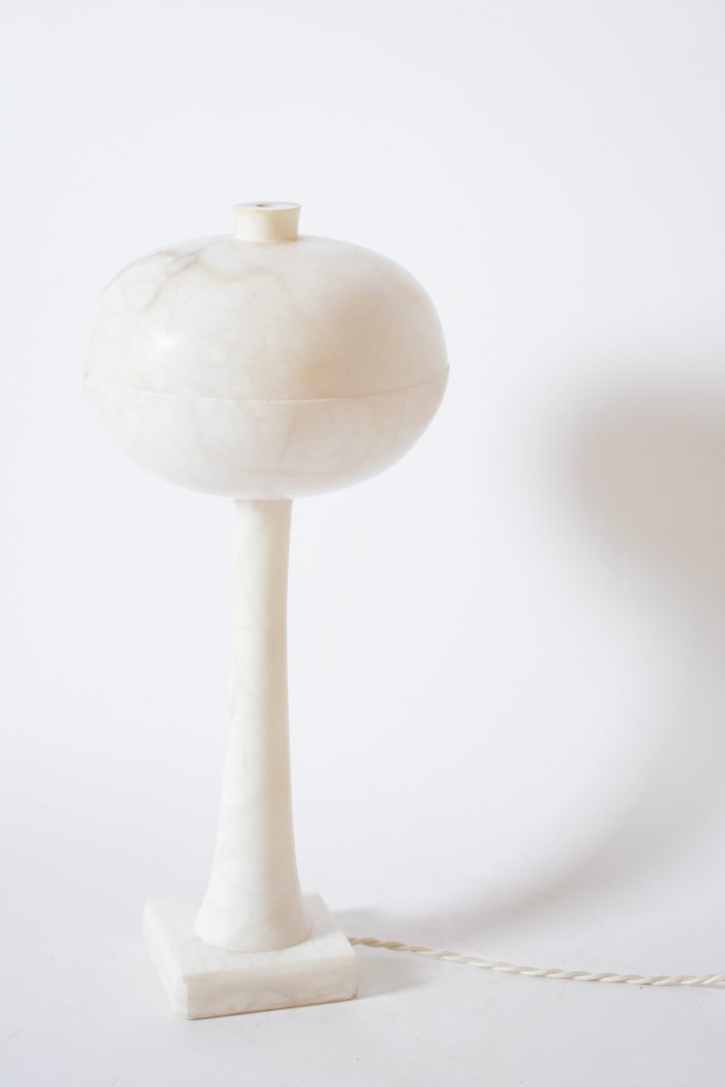 Alabaster Space Age Mushroom Lamp, 1970s.-photo-2