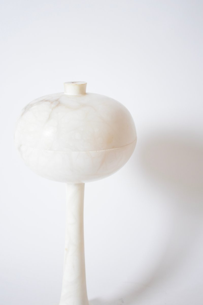 Alabaster Space Age Mushroom Lamp, 1970s.-photo-3