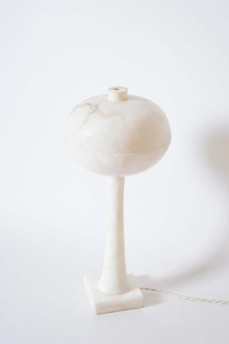 Alabaster Space Age Mushroom Lamp, 1970s.