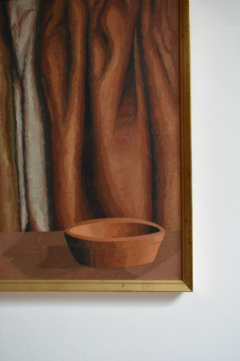 Curtain And Bowl Painting, 1970s.-photo-2