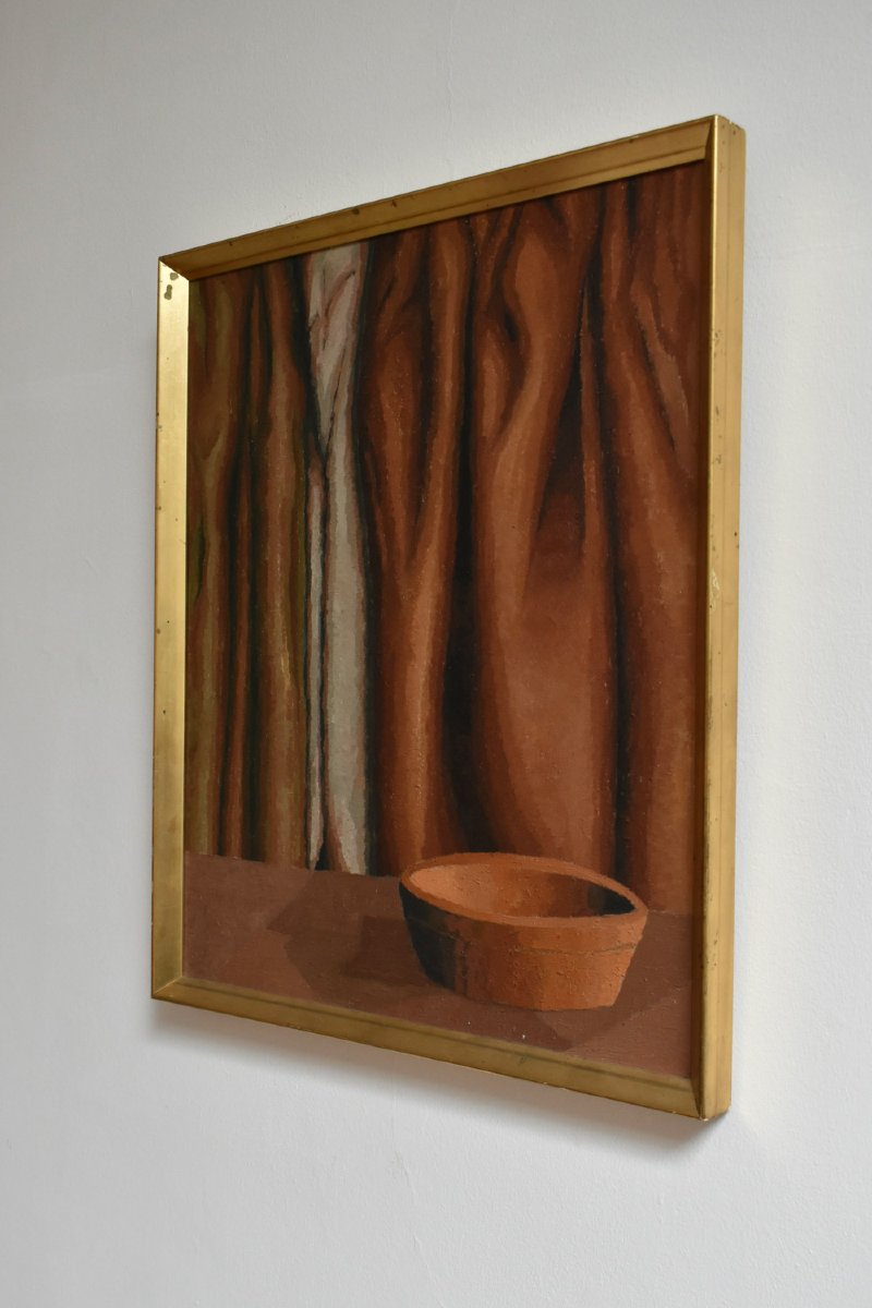 Curtain And Bowl Painting, 1970s.-photo-3