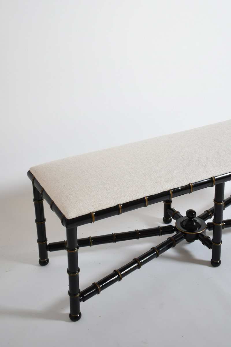 Faux Bamboo Bench, 1970s.-photo-2