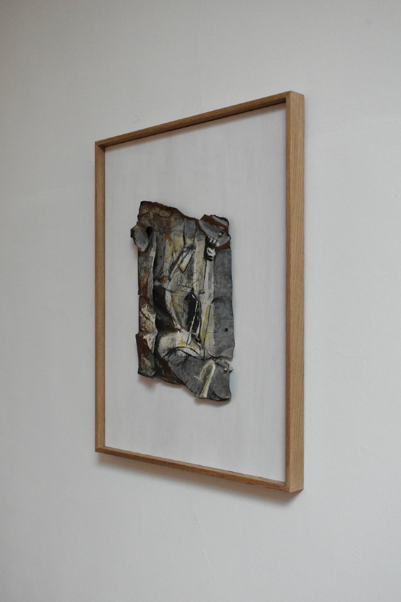 Œuvre en techniques mixtes sur métal, par Gen, années 1980.-photo-3