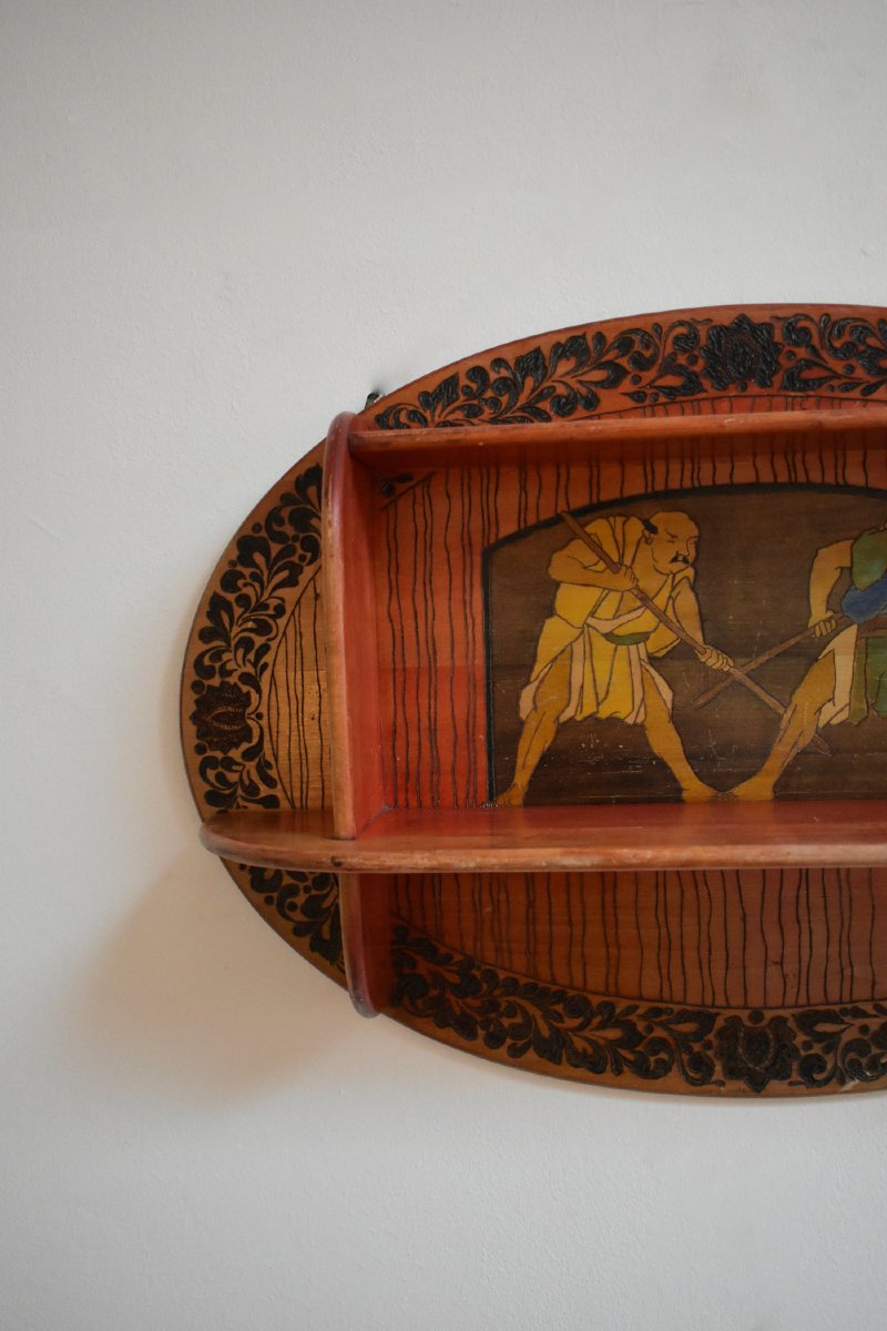 Bibliothèque murale Art nouveau, années 1900.-photo-2