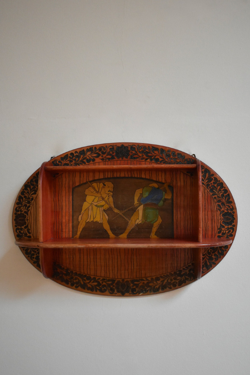 Bibliothèque murale Art nouveau, années 1900.