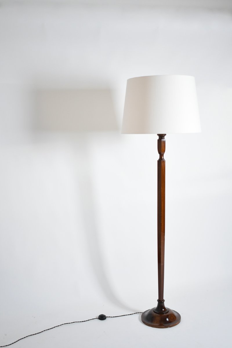 Art Deco Mahogany Floor Lamp, 1940s-photo-4