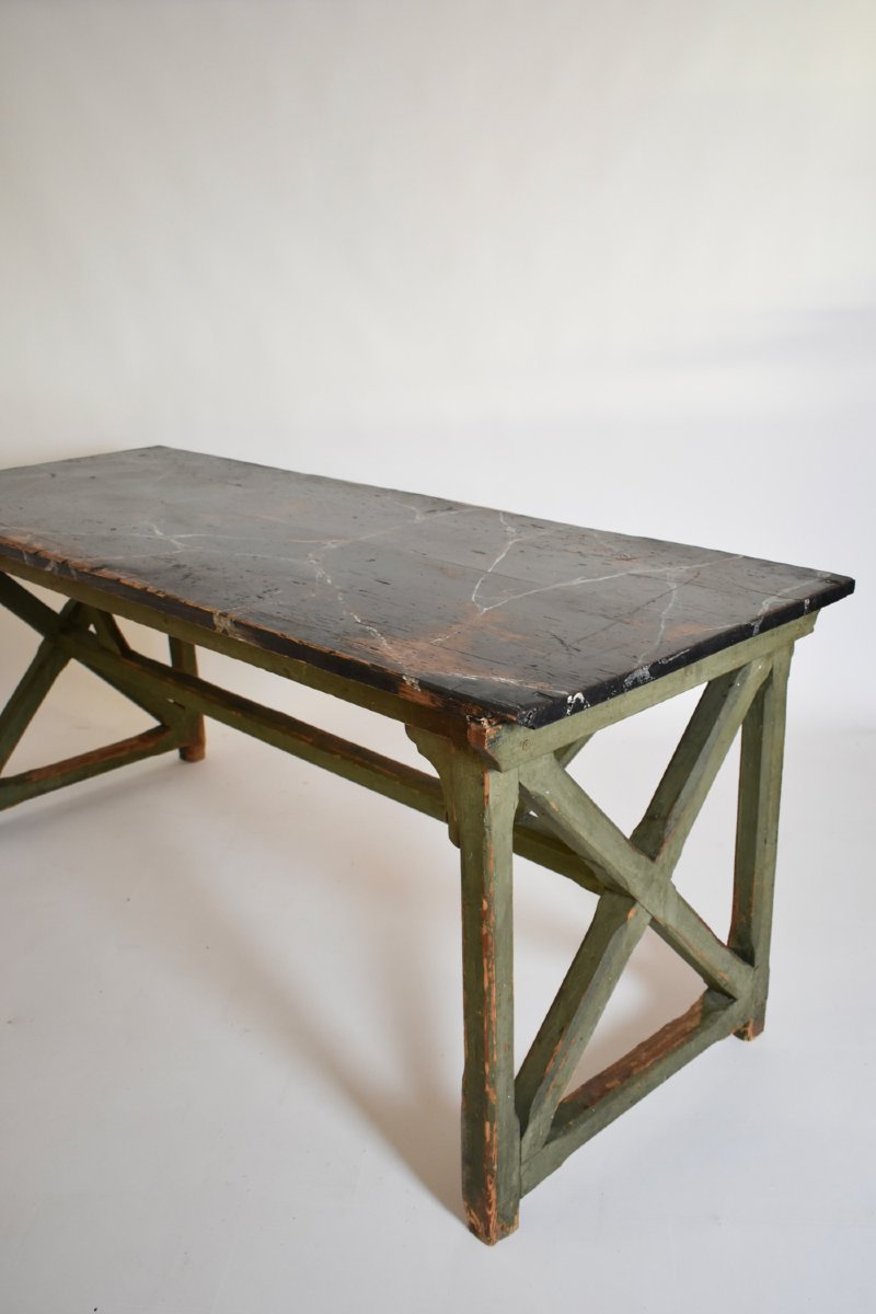 Console en marbre trompe-l’œil, années 1920.-photo-2