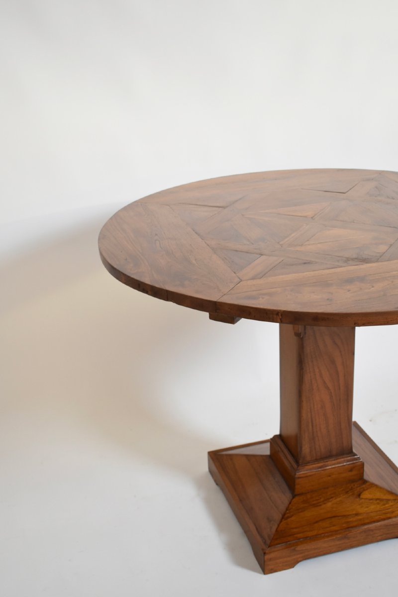 Round Amsterdam School Pedestal Table, 1920s-photo-1