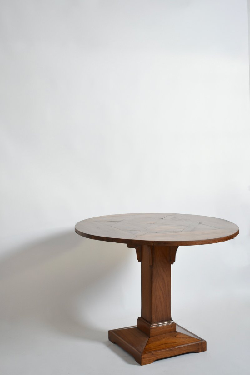 Round Amsterdam School Pedestal Table, 1920s-photo-2