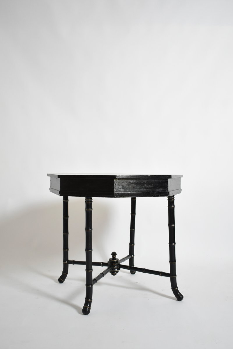 Faux Bamboo Octogonal Table, 1910s-photo-2