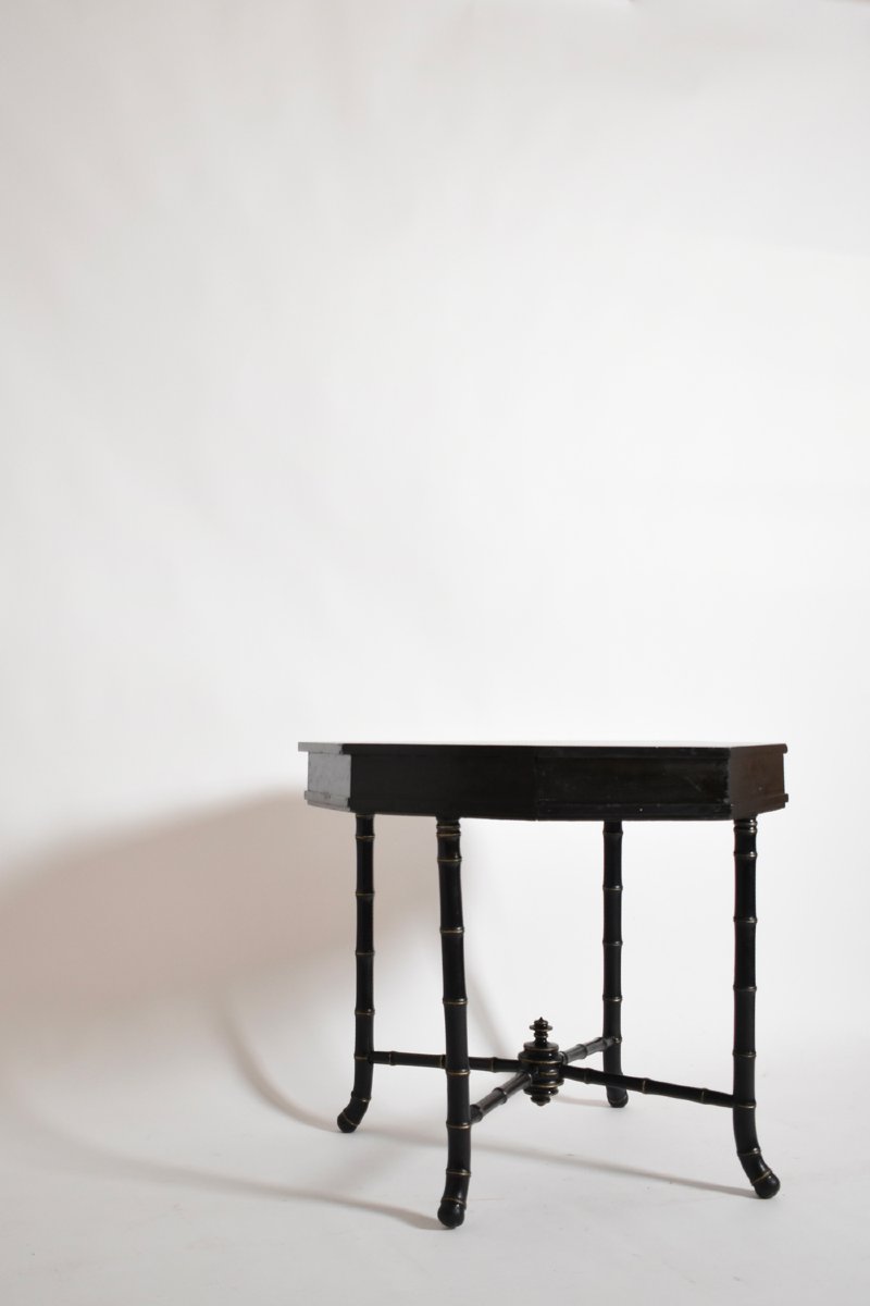 Faux Bamboo Octogonal Table, 1910s-photo-3