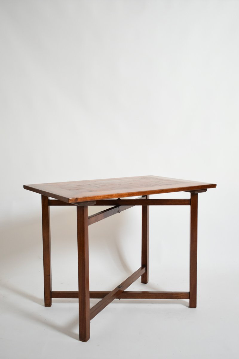 Table d'échecs à piètement en X, XIXe siècle.-photo-1