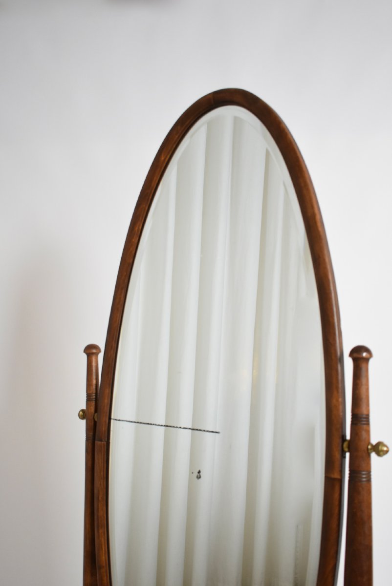 Arts And Crafts Wooden Psyche Mirror, 1900s-photo-2