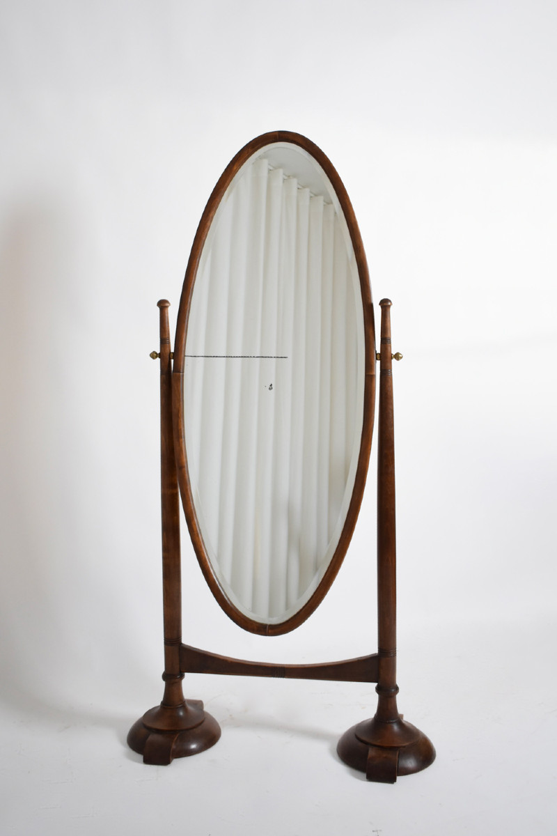 Arts And Crafts Wooden Psyche Mirror, 1900s