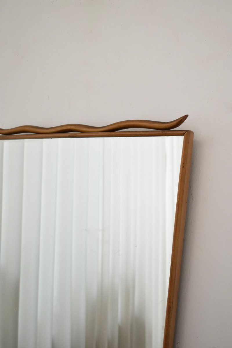 Miroir de forme trapézoïdale, années 1950.-photo-2