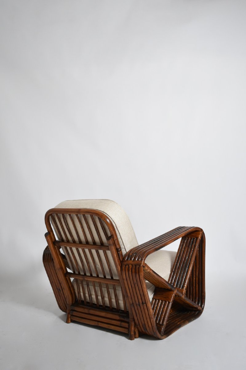 Fauteuil en rotin, années 1940.-photo-3