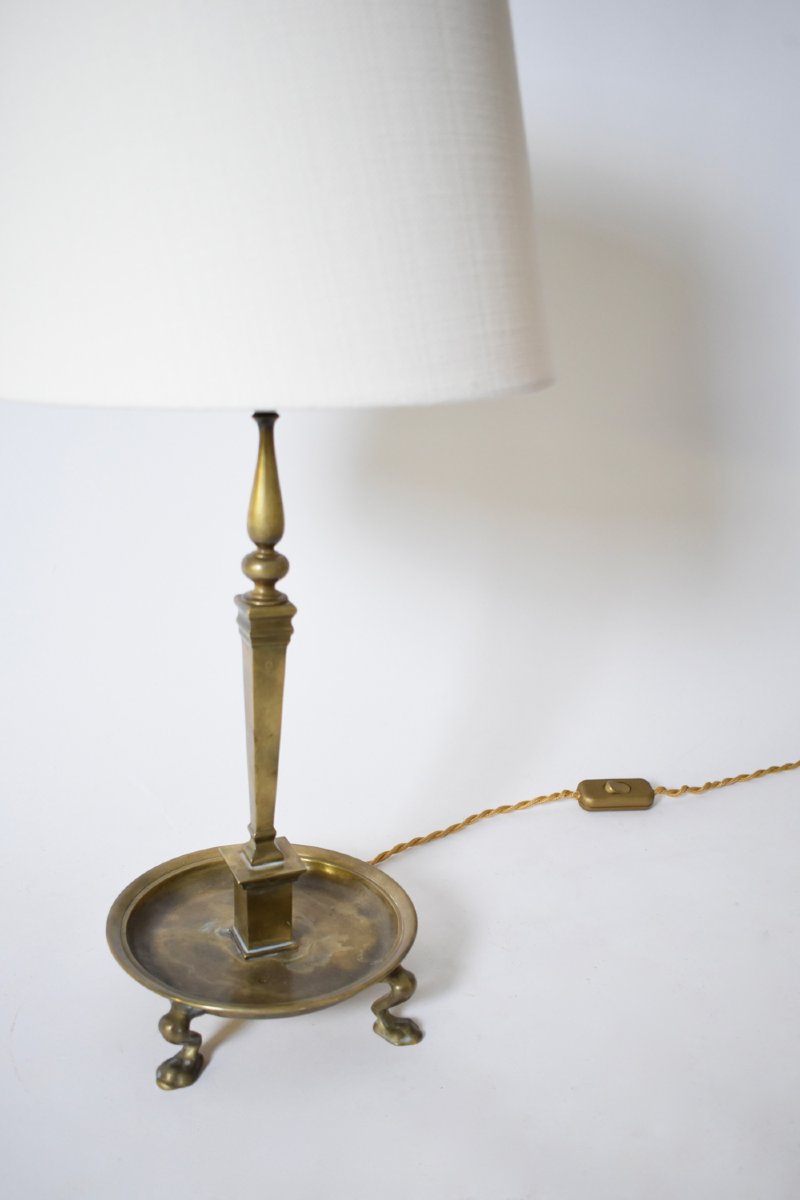 Quadripod Lion Paws Bronze Lamp, 1960s.-photo-2