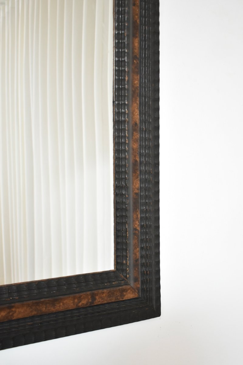 Carved Wood Mirror With Tortoiseshell Effect, 19th C.-photo-1