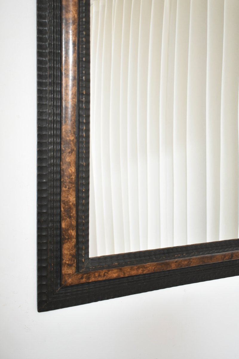 Carved Wood Mirror With Tortoiseshell Effect, 19th C.-photo-2