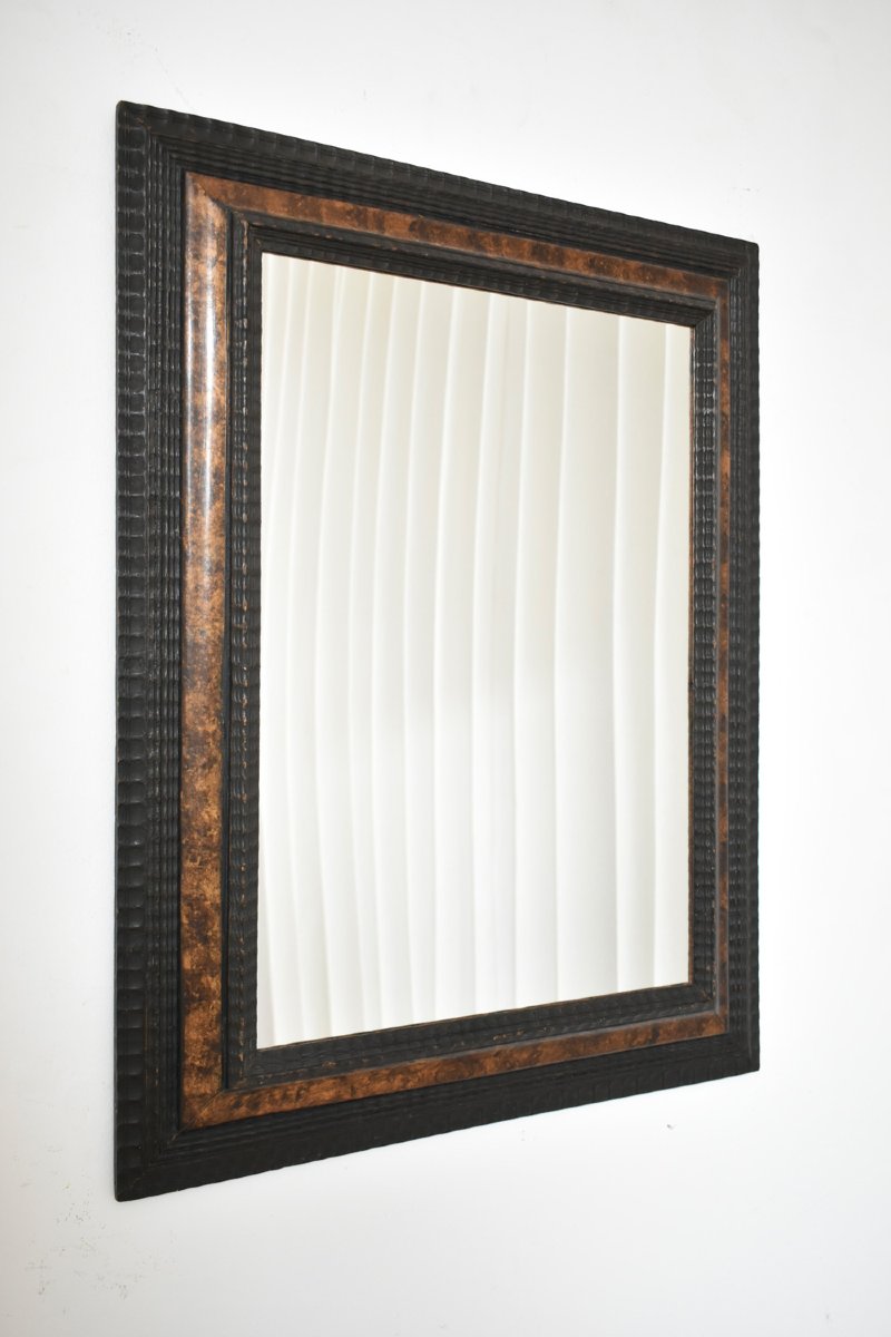 Carved Wood Mirror With Tortoiseshell Effect, 19th C.-photo-3