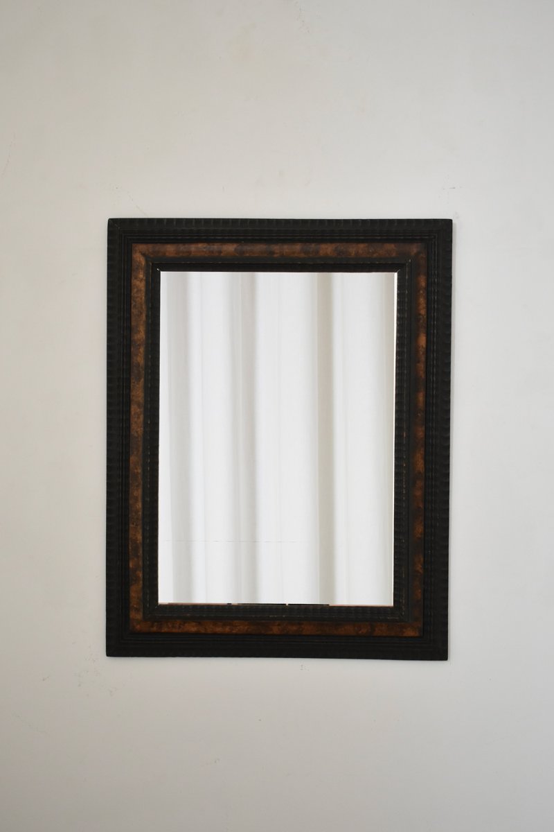 Carved Wood Mirror With Tortoiseshell Effect, 19th C.-photo-4