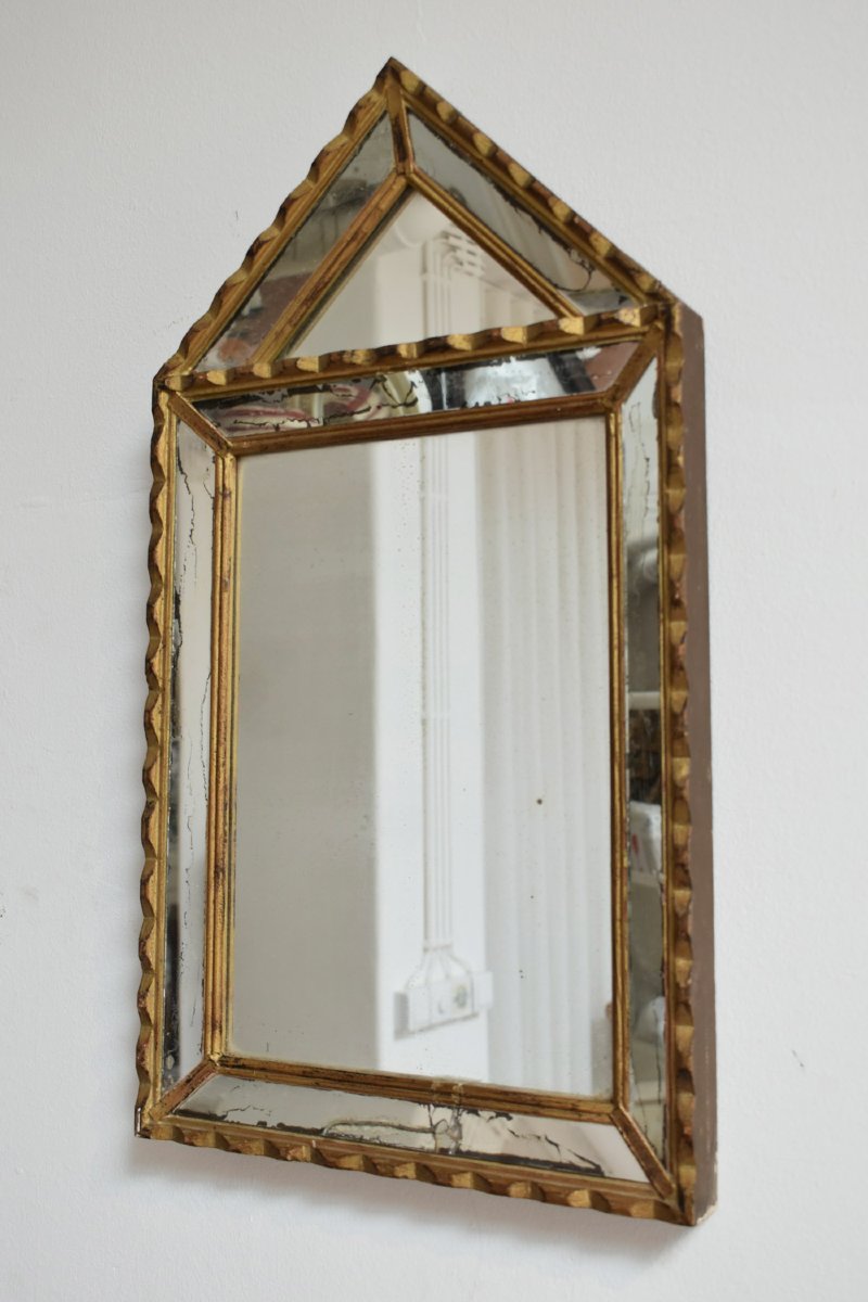 Paire de miroirs sur pied de Pierre Dariel dit Dolt, années 1940.-photo-2