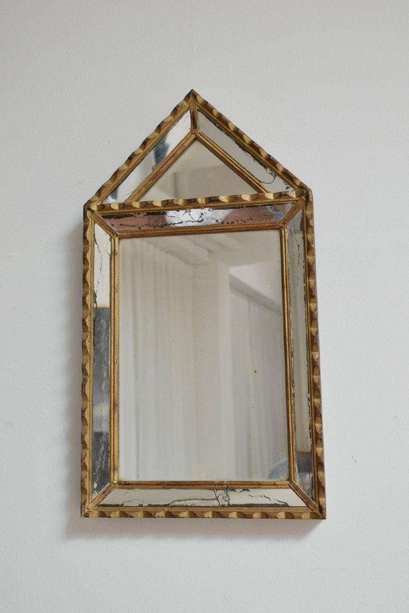 Paire de miroirs sur pied de Pierre Dariel dit Dolt, années 1940.-photo-3