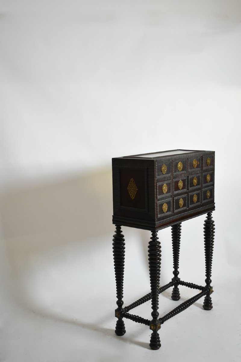 Turned Wood Cabinet, XIXth C.-photo-3