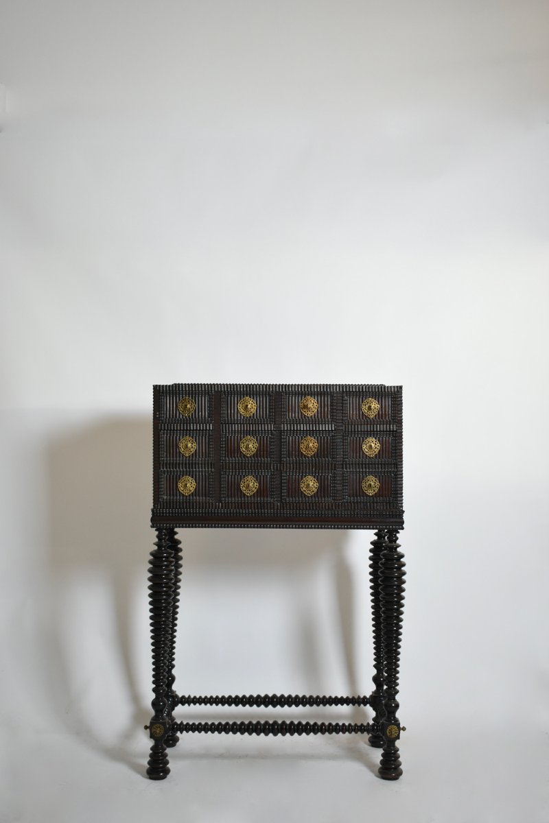Turned Wood Cabinet, XIXth C.-photo-4