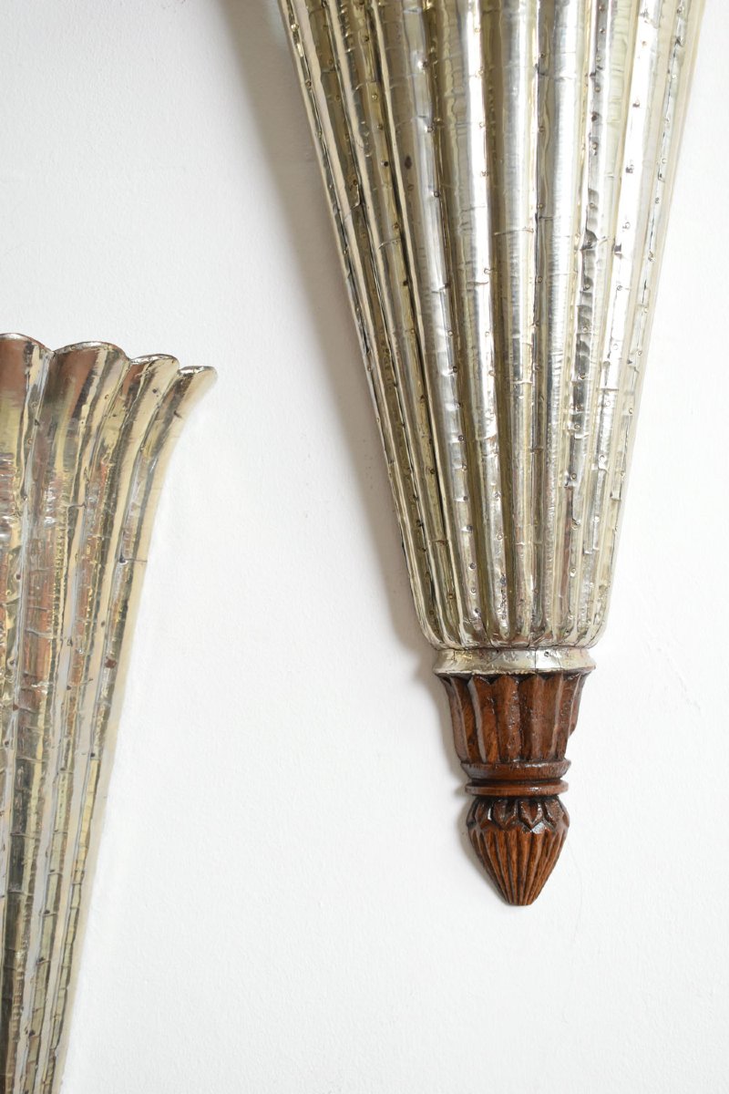 Pair Of Horn-shaped Wall Lamps, 1920s.-photo-1