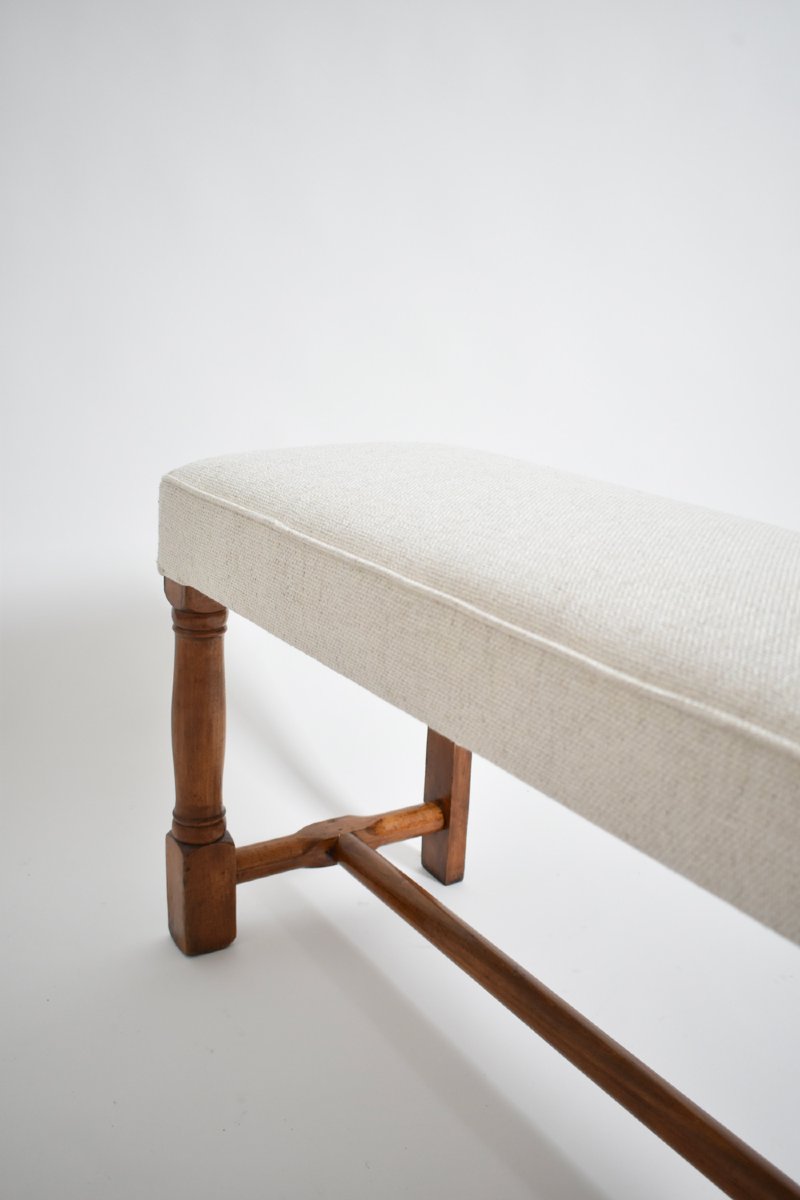 Tabouret de piano en hêtre, années 1910.-photo-1