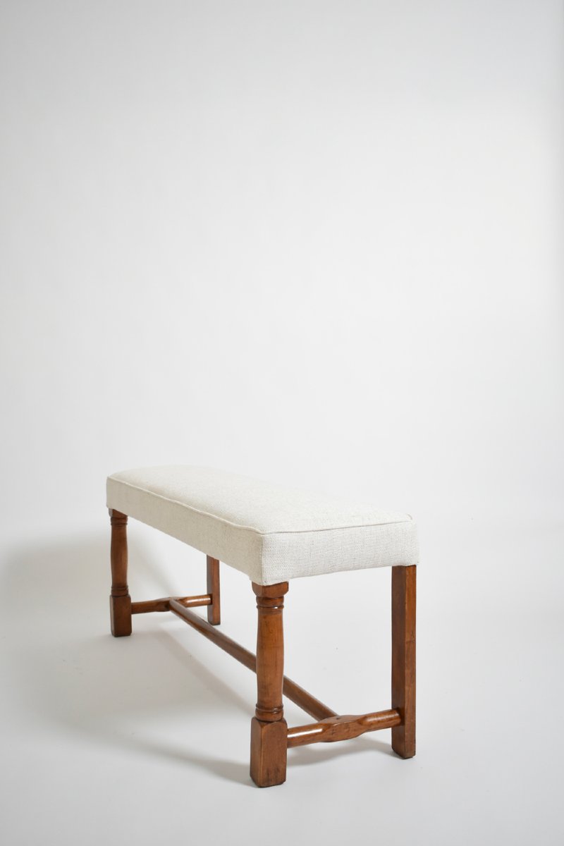 Tabouret de piano en hêtre, années 1910.-photo-2