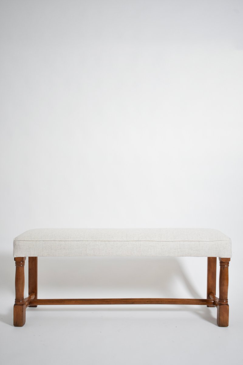 Tabouret de piano en hêtre, années 1910.-photo-3