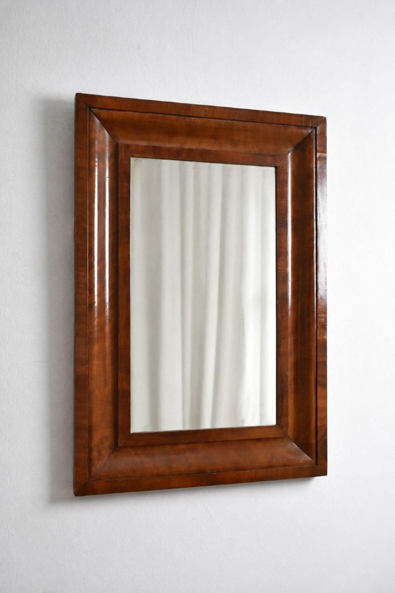 Miroir rectangulaire en acajou, années 1940.-photo-3