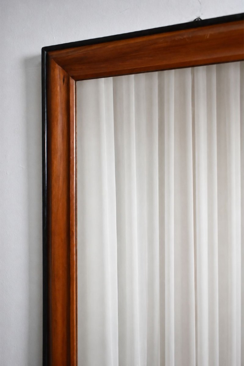 Paire de miroirs en bois bicolore et bois ébonisé, XIXe siècle.-photo-2