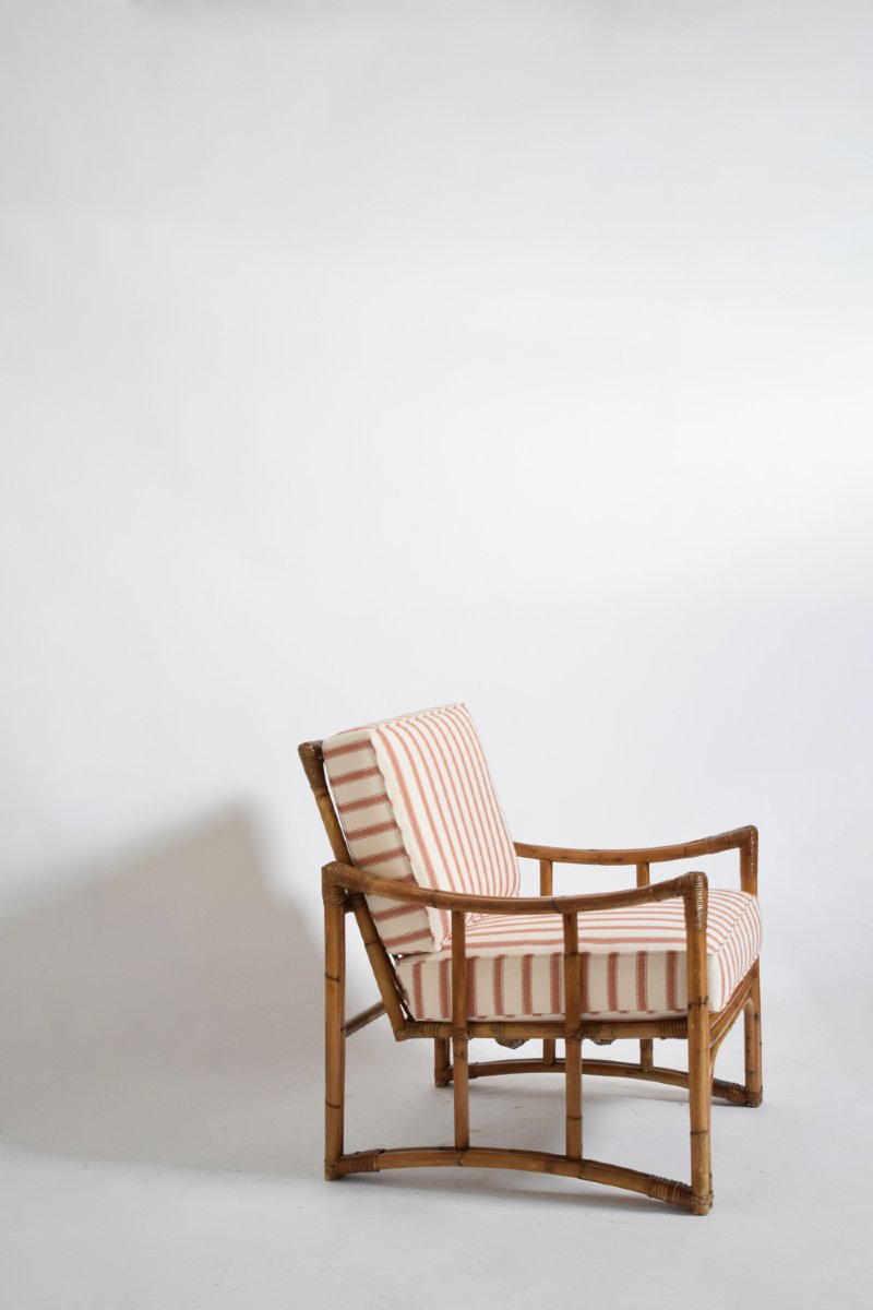 Fauteuil en rotin, années 1960.-photo-2