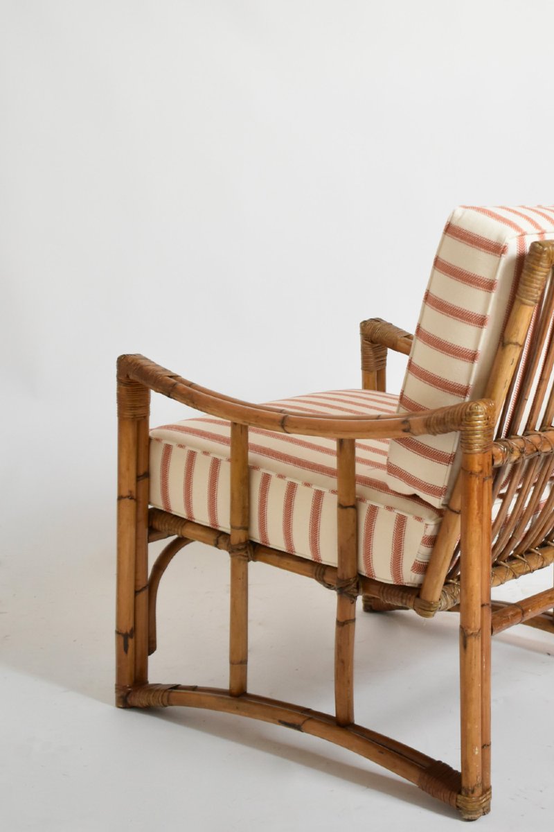 Fauteuil en rotin, années 1960.-photo-3