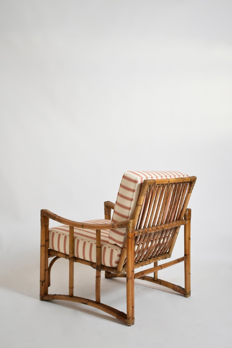 Fauteuil en rotin, années 1960.-photo-4