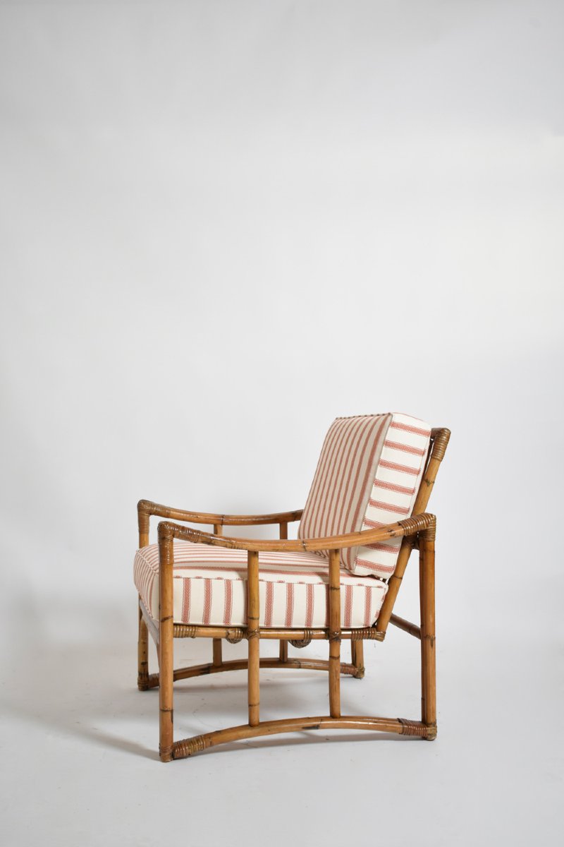 Fauteuil en rotin, années 1960.-photo-1