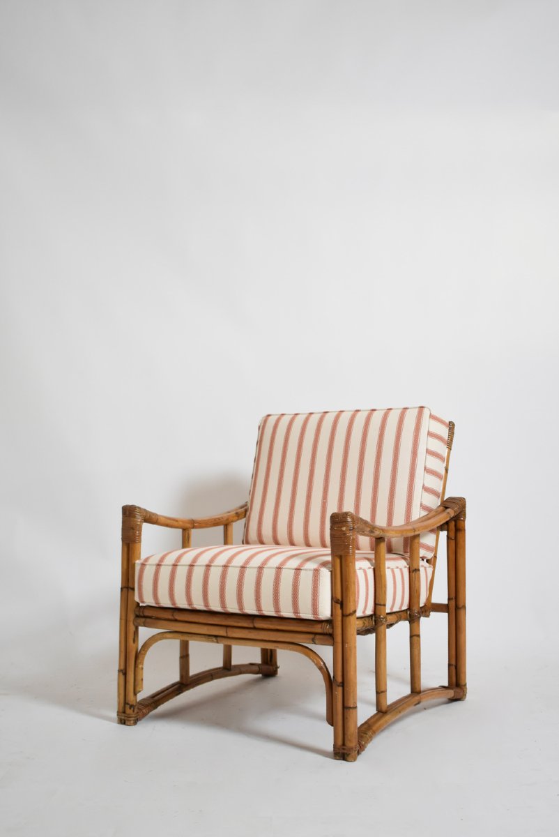 Fauteuil en rotin, années 1960.
