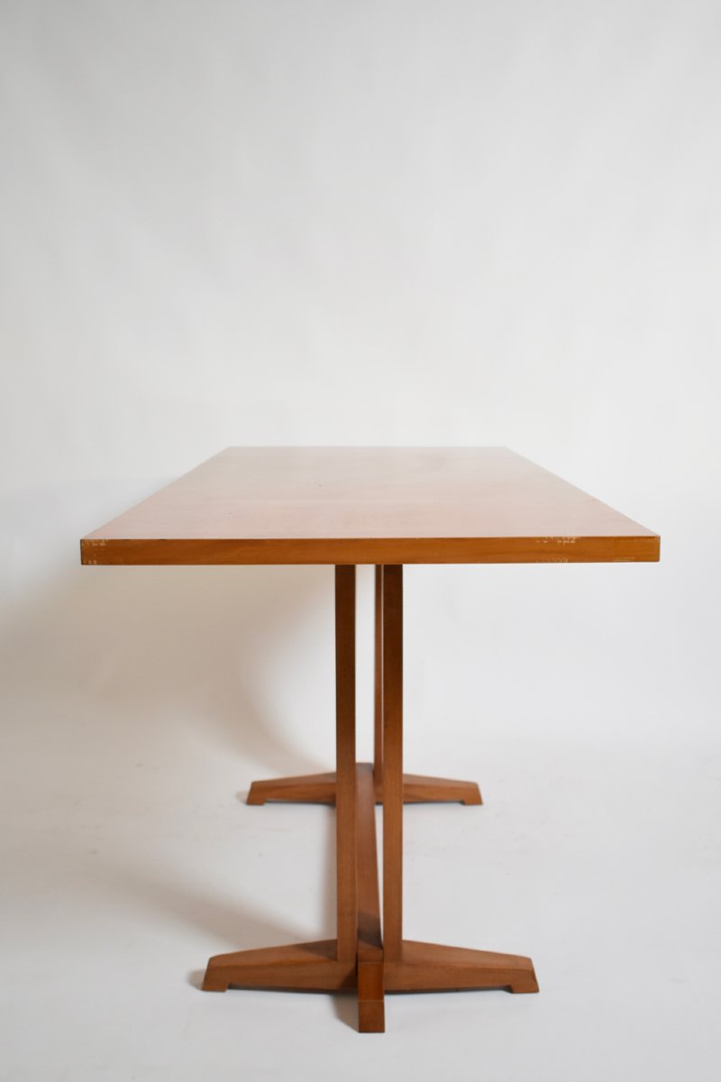 Console en bois clair, années 1970.-photo-3