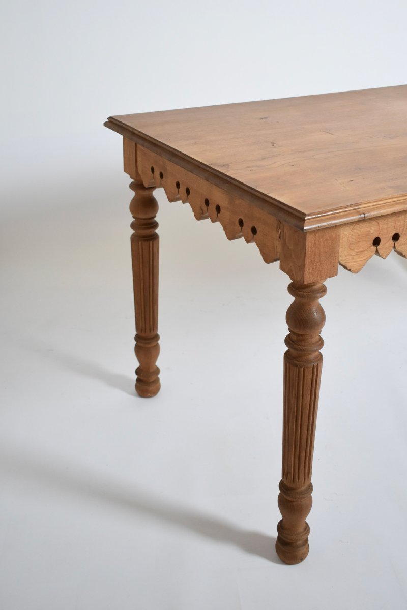 Turned Oak Console Table, XIXth C.-photo-2