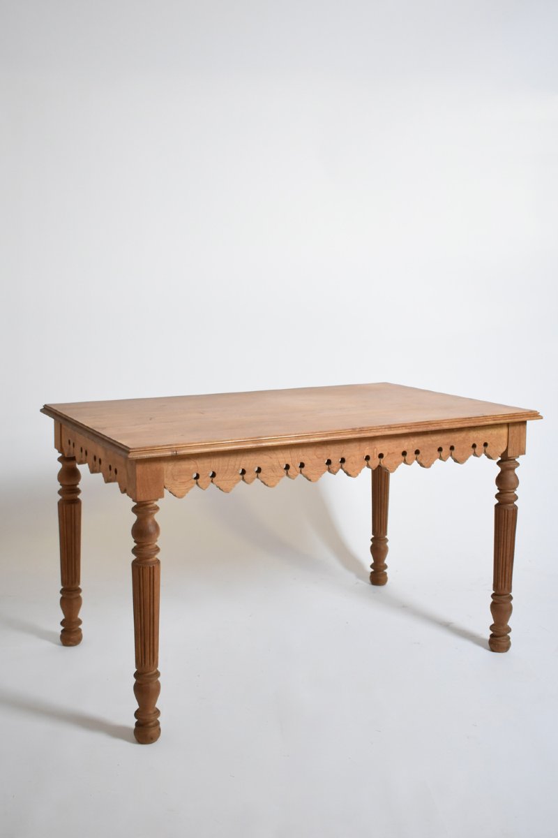 Turned Oak Console Table, XIXth C.-photo-4