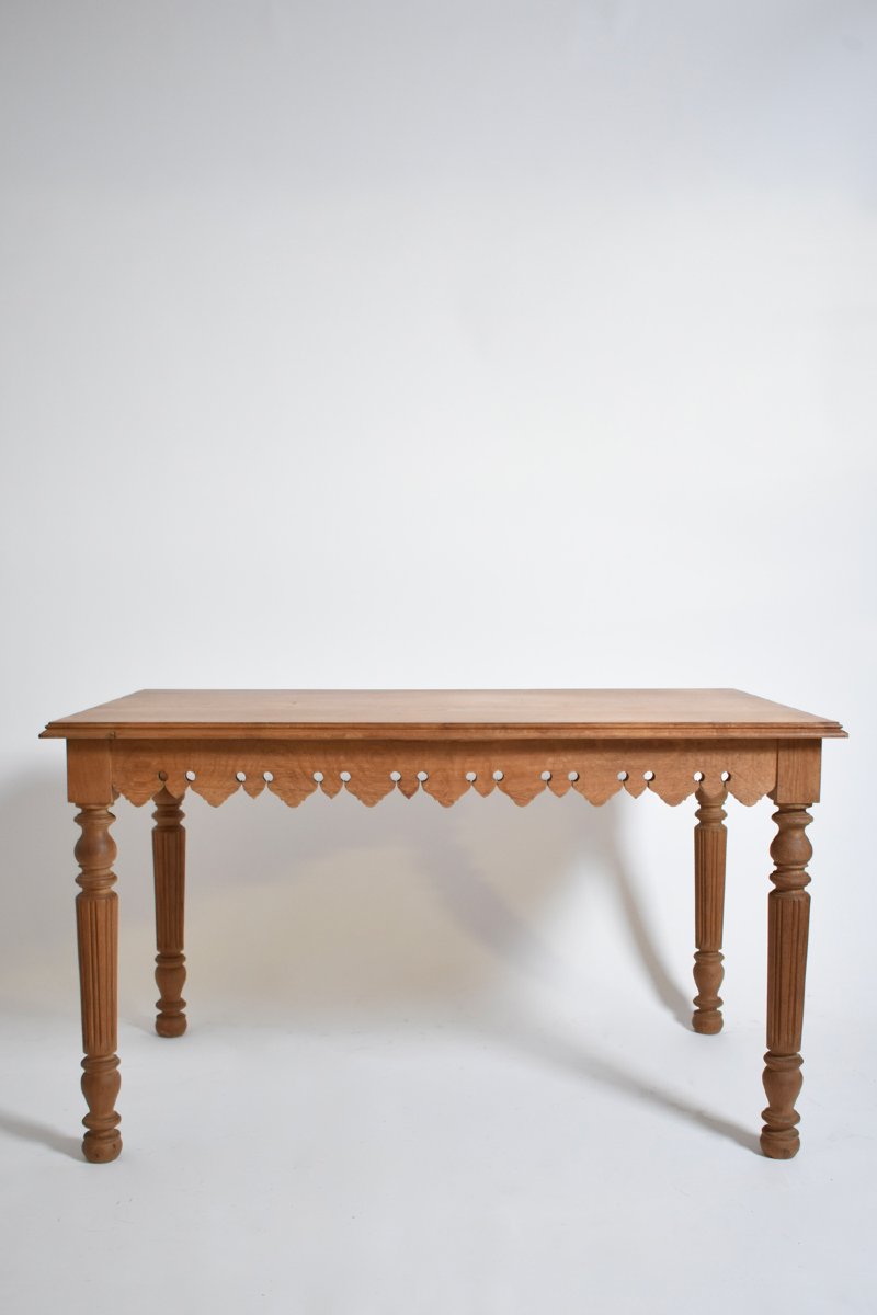 Turned Oak Console Table, XIXth C.