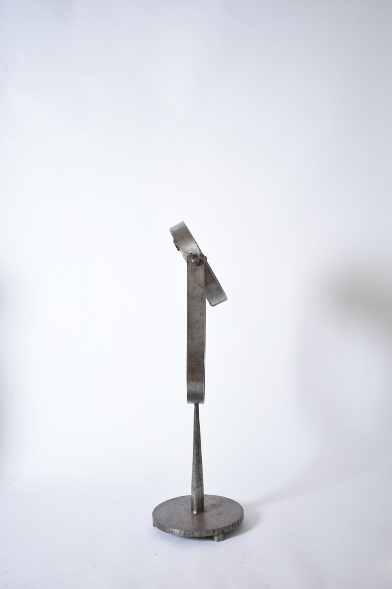 Miroir de table brutaliste en fer forgé, années 1960-photo-4