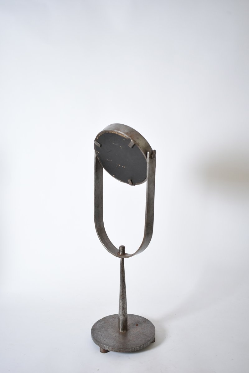 Miroir de table brutaliste en fer forgé, années 1960.-photo-4