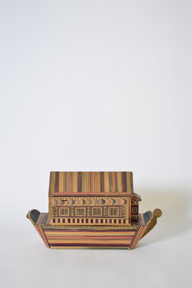Straw Marquetry Box, 1970s.-photo-1