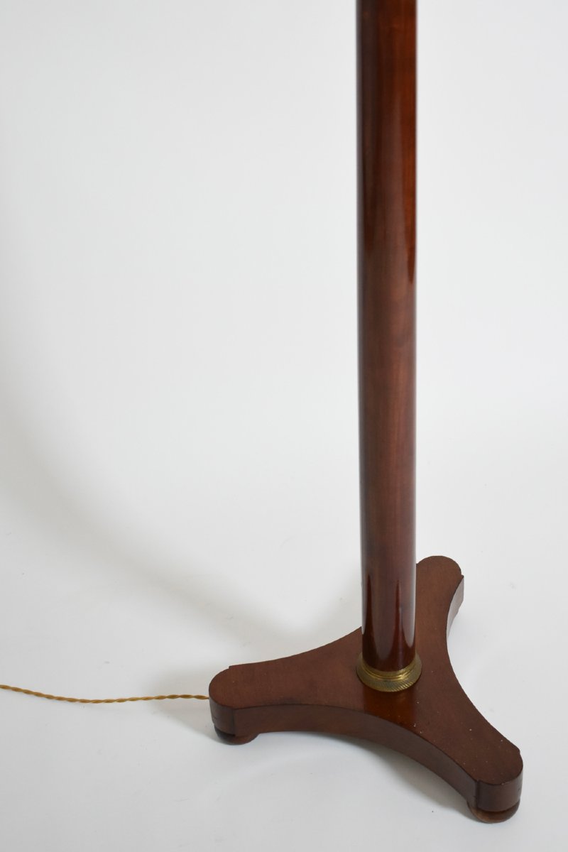 Neoclassical Wooden Tripod Floorlamp, 1960s.-photo-2