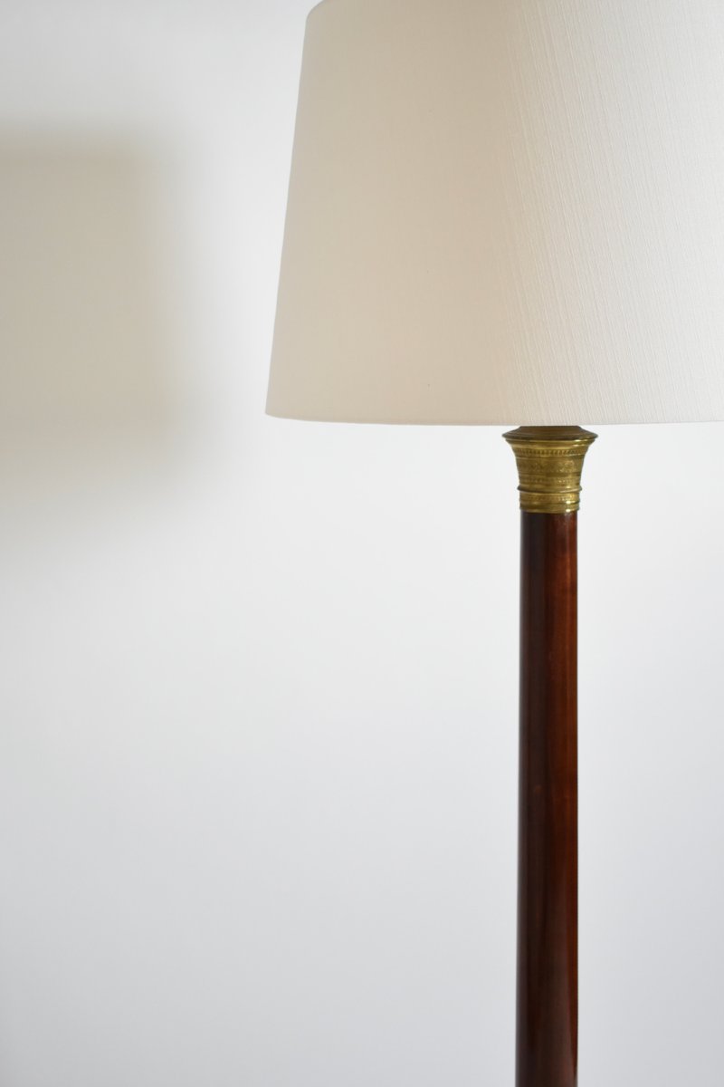 Neoclassical Wooden Tripod Floorlamp, 1960s.-photo-3