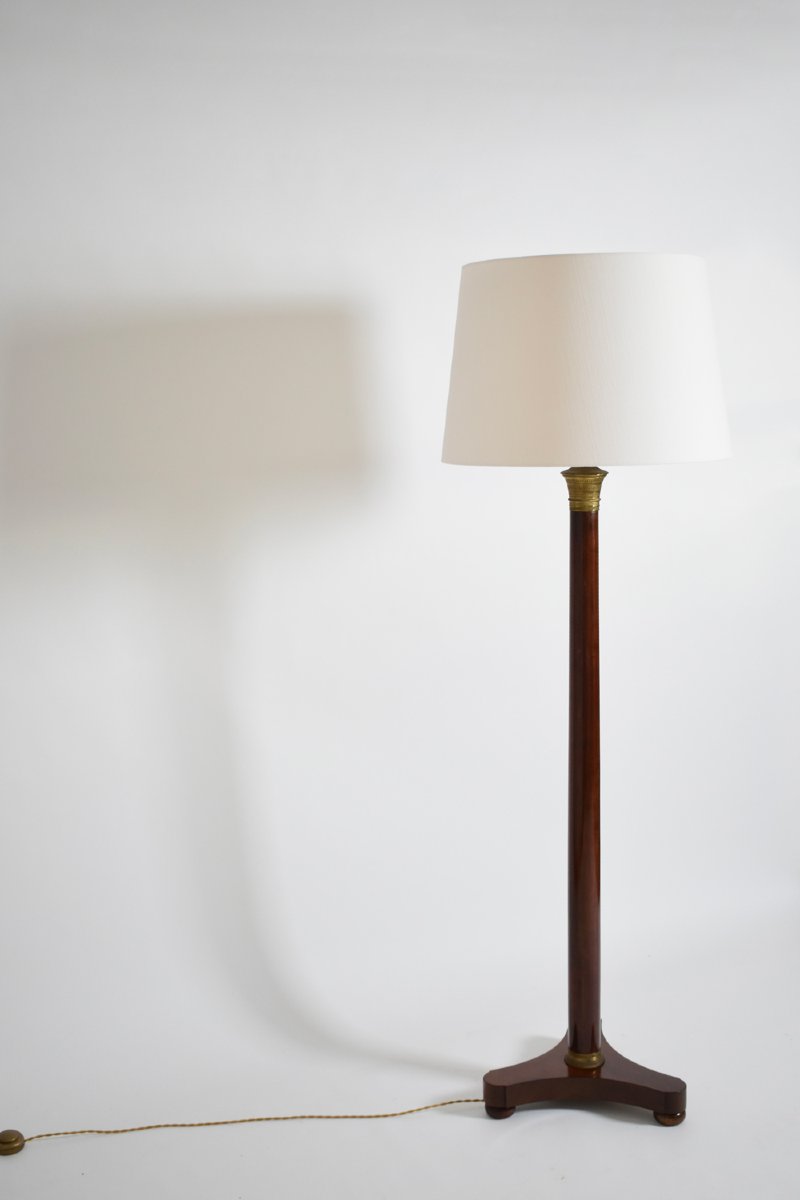 Neoclassical Wooden Tripod Floorlamp, 1960s.-photo-4